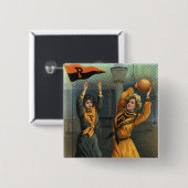 Vintage Sportarten, Frauenbasketballmannschaft bei Button (Vorne & Hinten)