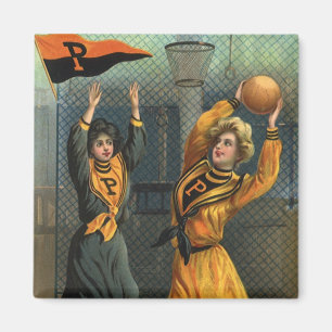 Vintage Sportarten, Frauenbasketballmannschaft bei Magnet