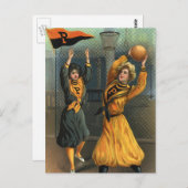Vintage Sportarten, Frauenbasketballmannschaft bei Postkarte (Vorne/Hinten)