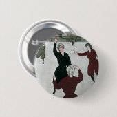 Vintage Sportarten, Frauenbasketballspieler im Spi Button (Vorne & Hinten)