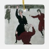 Vintage Sportarten, Frauenbasketballspieler im Spi Keramikornament (Vorderseite)