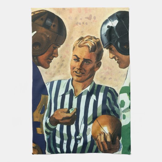 Vintage Sportarten, Fußball-Schiedsrichtermünzen Geschirrtuch (Vertikal)