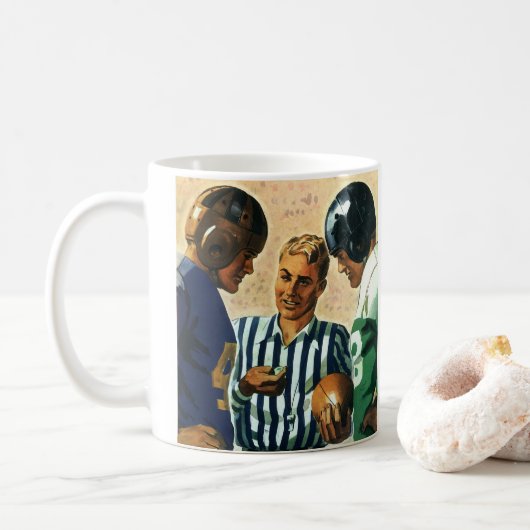 Vintage Sportarten, Fußball-Schiedsrichtermünzen Kaffeetasse (Mit Donut)