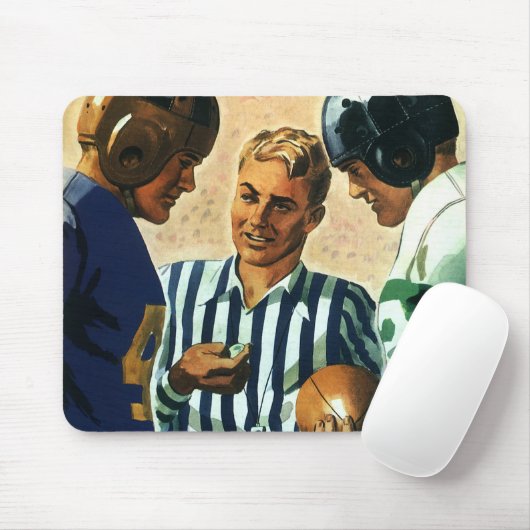 Vintage Sportarten, Fußball-Schiedsrichtermünzen Mousepad (Mit Mouse)