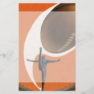 Vintage Sportarten, Fußball-Spieler, die den Ball Briefpapier