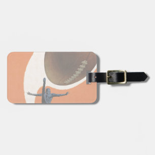 Vintage Sportarten, Fußball-Spieler, die den Ball  Gepäckanhänger