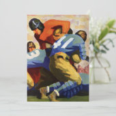 Vintage Sportarten, Fußballspieler Einladung (Stehend Vorderseite)