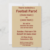 Vintage Sportarten, Fußballspieler Einladung (Rückseite)