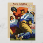 Vintage Sportarten, Fußballspieler Einladung (Vorne/Hinten)
