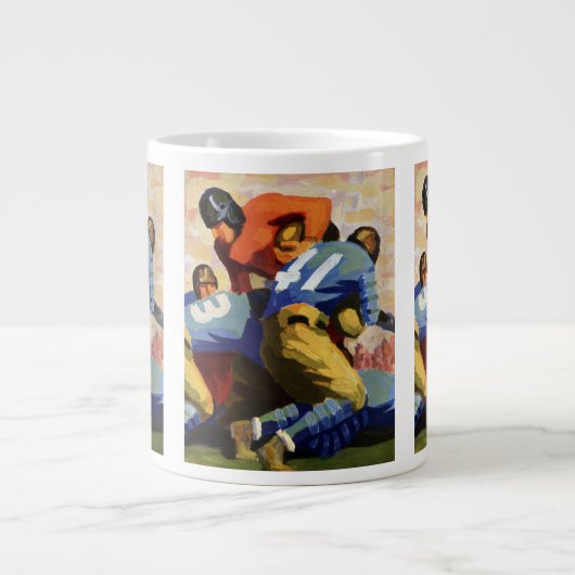 Vintage Sportarten, Fußballspieler Jumbo-Tasse (Vorderseite)