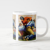 Vintage Sportarten, Fußballspieler Jumbo-Tasse (Rechts)
