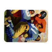 Vintage Sportarten, Fußballspieler Magnet (Horizontal)