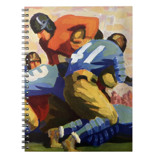 Vintage Sportarten, Fußballspieler Notizblock (Vorderseite)