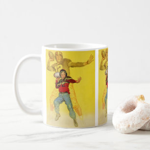 Vintage Sportarten, Junge als zukünftige Fußball Q Kaffeetasse