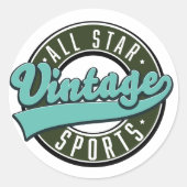 Vintage Sportarten Runder Aufkleber (Vorderseite)