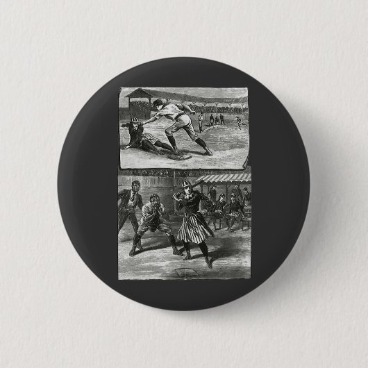 Vintage Sportarten, Viktorianische Baseballteams f Button (Vorderseite)