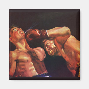 Vintage-Sportboxen, Boxer beim Schlagkampf Magnet