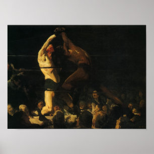 Vintage Sportboxen, Boxer kämpfen im Ring Poster