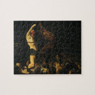 Vintage-Sportboxen, Boxer kämpfen im Ring Puzzle
