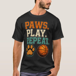Vintage-Sportdesign für Basketball-Hunde-Liebhaber T-Shirt