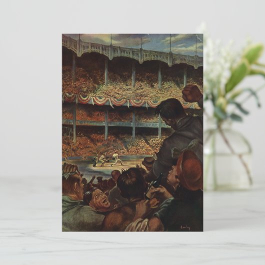 Vintage Sportfans im Baseballstadion (Stehend Vorderseite)