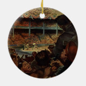 Vintage Sportfans im Baseballstadion Keramikornament (Hinten)