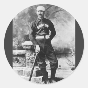 Vintage-Sportfoto, Boston-Baseballspieler Runder Aufkleber