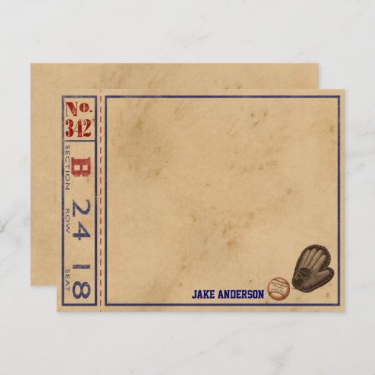 Vintage sportliche Personalisierte Mitteilungskart Mitteilungskarte (Vorne/Hinten)