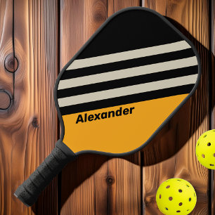 Vintage Sportmuschel Buzz Streifen mit Namen Pickleball Schläger