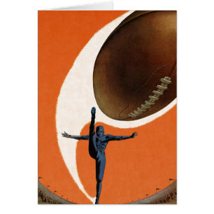 Vintage Sports, Football Player Kicking the Ball
