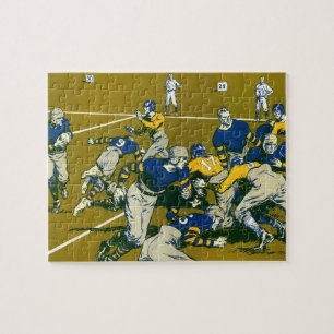 Vintage-Sportsfotballspiel, Gold- gegen Blaue Mann Puzzle