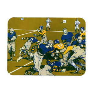 Vintage-Sportsfußballspiel, Gold- gegen Blaue Mann Magnet