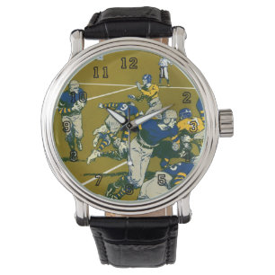 Vintage-Sportsfußballspiel, Gold- gegen Blaumannsc Armbanduhr