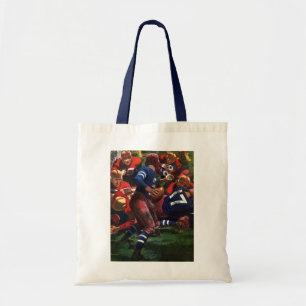 Vintage-Sportsfußballspieler Quarterback im Spiel Tragetasche