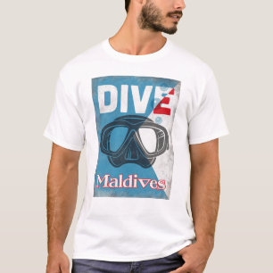 Vintage Sporttauchen-Maske Malediven T-Shirt