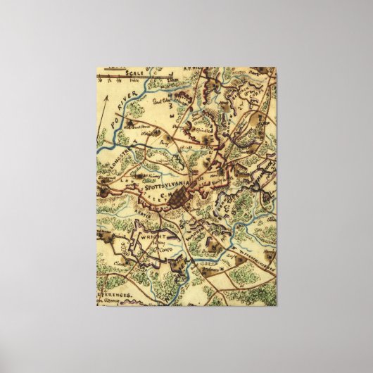 Vintage Spotsylvania Virginia Zivile Kriegskarte ( Leinwanddruck (Vorderseite)