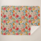 Vintage Spring Floral Seamless Pattern Sherpadecke (Vorderseite (Horizontal))