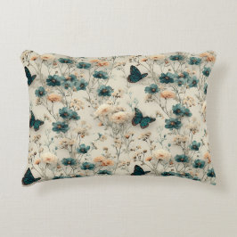 Vintage Spring Flowers and Butterflies Dekokissen
