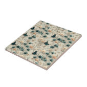 Vintage Spring Flowers and Butterflies Fliese (Seite)