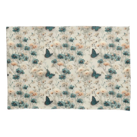 Vintage Spring Flowers and Butterflies Kissenbezug (Vorderseite)