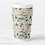 Vintage Spring Flowers and Butterflies Milchtasse (Vorderseite)