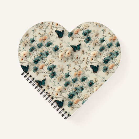 Vintage Spring Flowers and Butterflies Notizblock (Vorderseite)