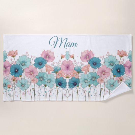 Vintage Spring Flowers for Mom Strandtuch (Vorderseite)