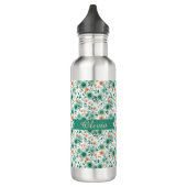 Vintage Spring Green Floral Personalized Edelstahlflasche (Links)