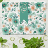 Vintage Spring Green Floral Personalized Geschirrtuch (Gefaltet)