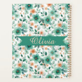 Vintage Spring Green Floral Personalized Planer (Rückseite)