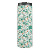 Vintage Spring Green Floral Personalized Thermosbecher (Rückseite)