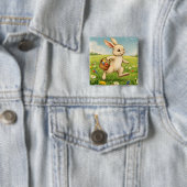 Vintage Spring Meadow Easter Bunny Button (Beispiel)