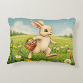 Vintage Spring Meadow Easter Bunny Dekokissen (Rückseite)