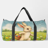 Vintage Spring Meadow Easter Bunny  Duffle Bag (Vorderseite)
